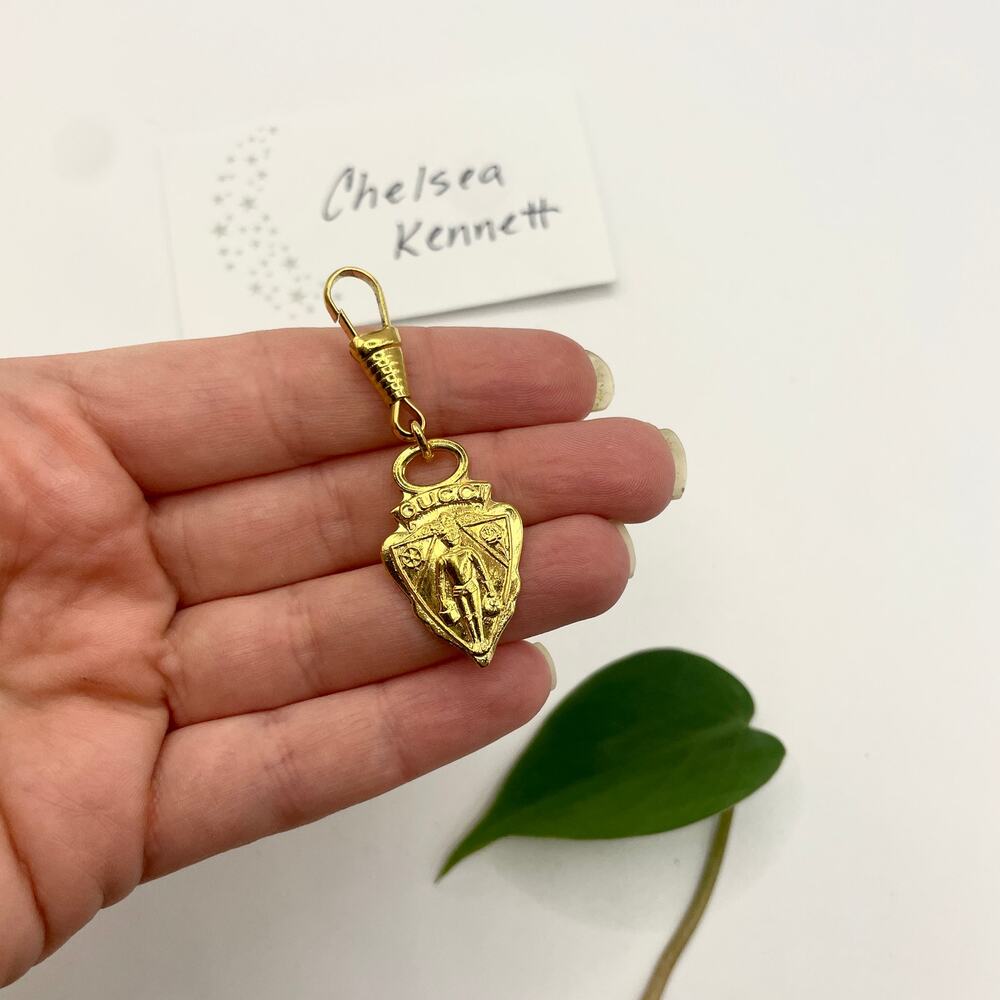 Gucci Knight Logo Bag Charm Necklace Keychain Vintage Pendant Zipper Pull DIY